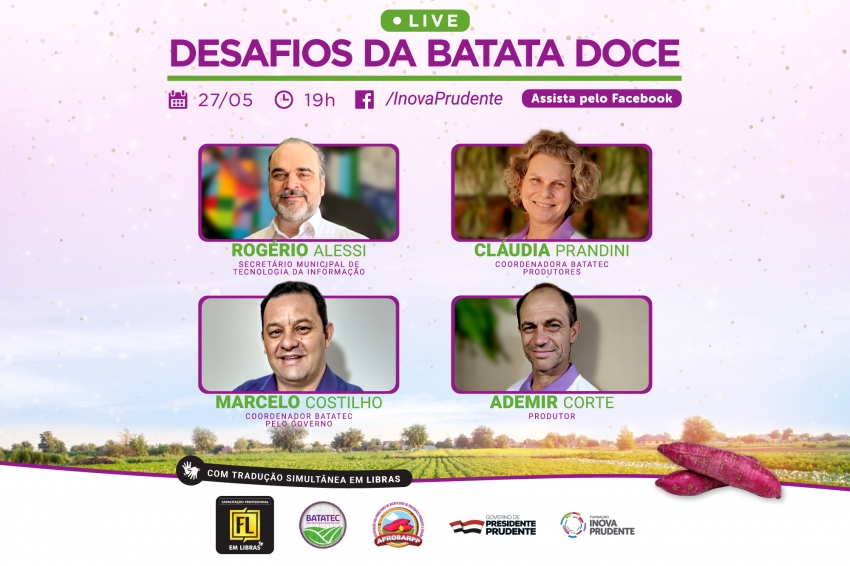 Encontro virtual sobre a batata doce terá tradução em libras