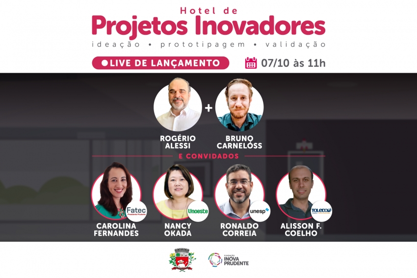 Live de lançamento do "Hotel de Projetos Inovadores" acontece nesta quarta-feira