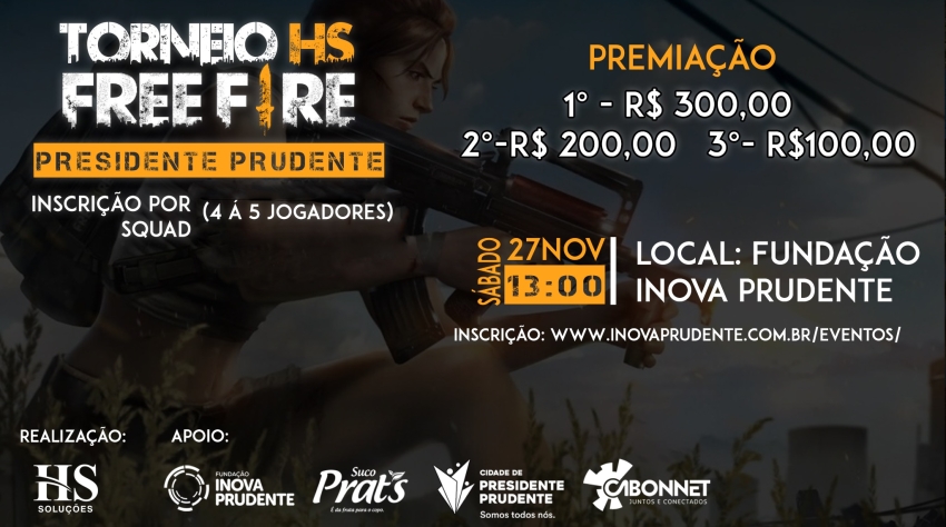 Inscrições para Torneio de Free Fire já estão abertas - Inova Prudente