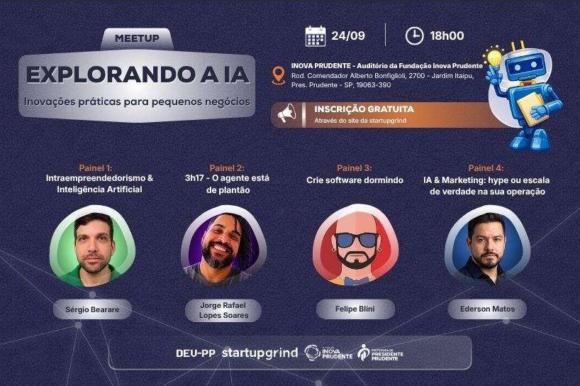 imagem Inova Prudente recebe palestra sobre Inteligência Artificial aplicada ao desenvolvimento de soluções para negócios