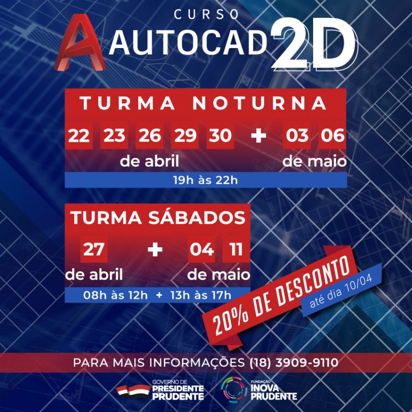 Curso de AutoCAD 2D já está com inscrições abertas