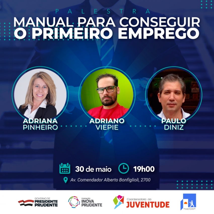 Palestra abordará manual para conseguir o 1° emprego