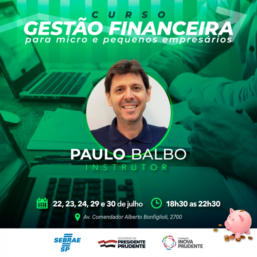 Inscrições abertas para o curso de Gestão Financeira 