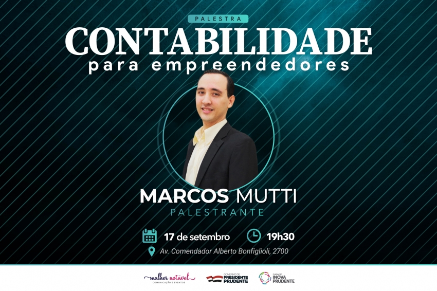 Palestra apresentará técnicas de contabilidade para empreendedores