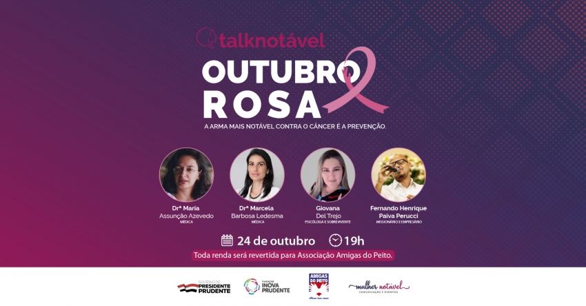 Talk será realizado para conscientização do outubro rosa