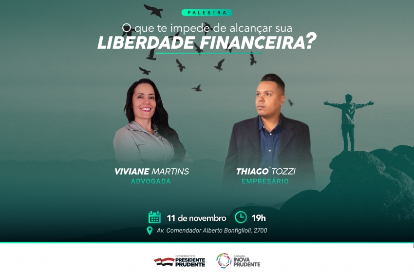 Palestra vai mostrar como alcançar a liberdade financeira