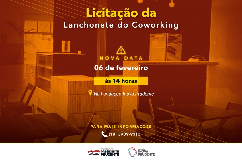 Em nova data Inova irá licitar a lanchonete do Coworking