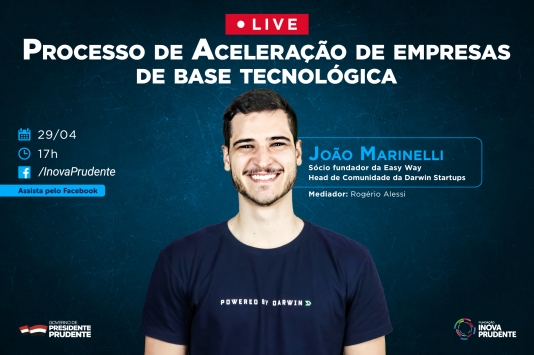 Meetup virtual abordará "processo de aceleração" com participação do Head da Darwin Startups