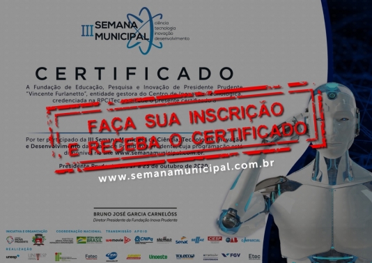 Inova enviará certificados de participação da SMCTID