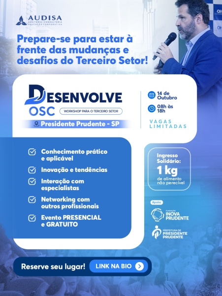 Workshop para o Terceiro Setor é realizado em outubro na Inova Prudente