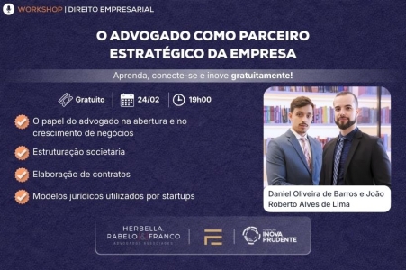 Inova Prudente promove workshop sobre a atuação estratégica do advogado nas empresas
