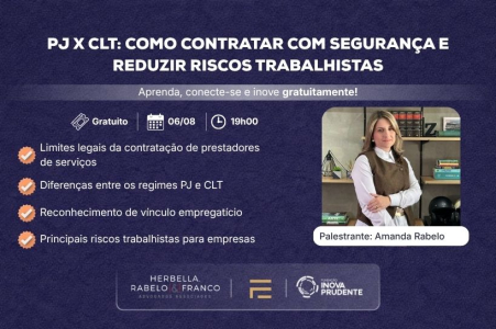 Inova Prudente promove workshop sobre contratação PJ e redução de riscos trabalhistas