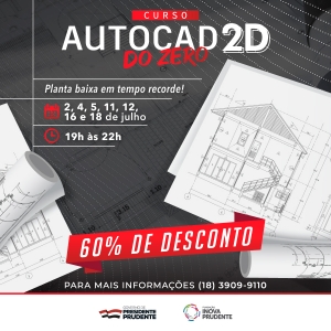 Inscrições abertas para curso de AutoCAD 2D para iniciantes 