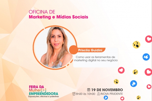 Feira da Mulher Empreendedora terá oficina de Marketing e Mídias Sociais